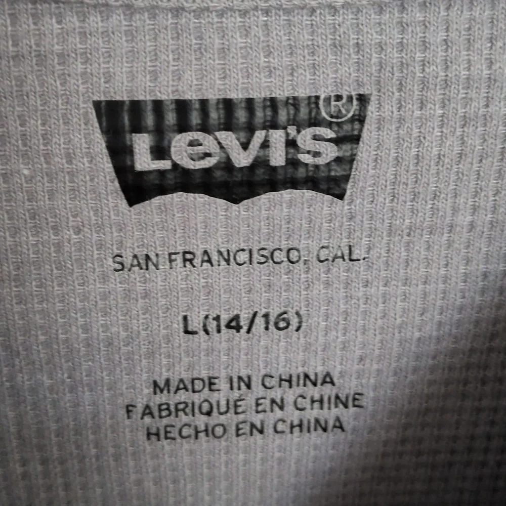 Levi's Boys Gray Thermal Long Sleeve Tee - L 14/16